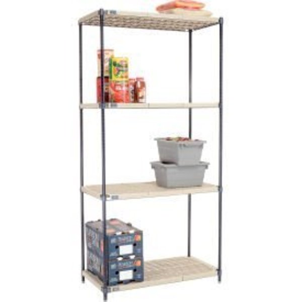 Global Equipment Nexel   , Nexelite reg  , 4 Tier, Vented Plastic Mat Shelving Unit, 42"W x 21"D x 86"H PM21428N